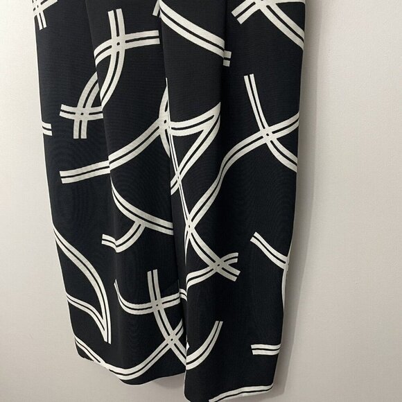 London Times Sheath Dress Sz 10 Black Knee Length Fitted Cap Sleeve A-line EUC - Picture 9 of 11